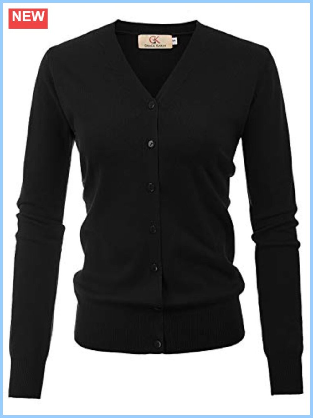 GRACE KARIN Lightweight Knit Cardigan Button Up V Neck Women